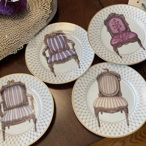 Set of Fitz and Floyd Plates Chaise